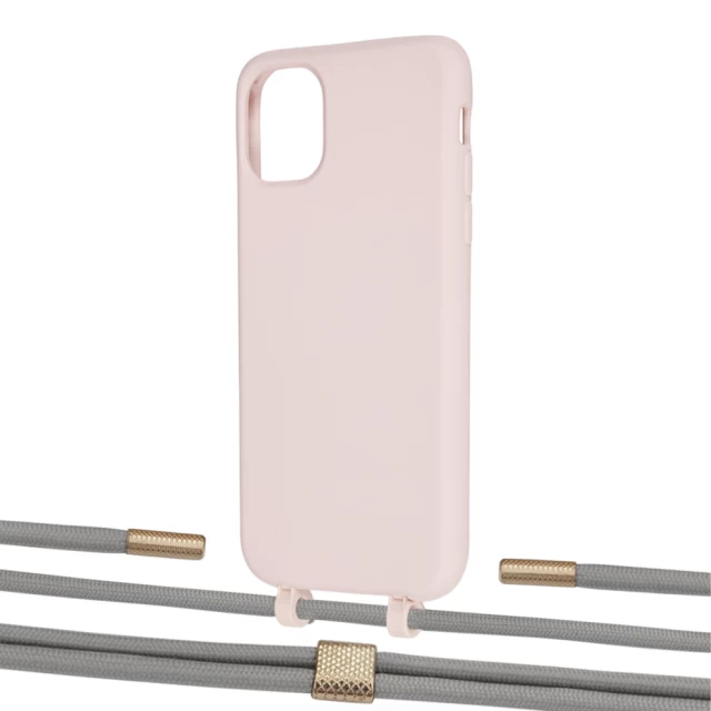 Чехол Upex Alter Eyelets for iPhone 11 Crepe with Twine Gray and Fausset Gold (UP106579)