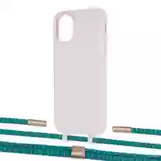 Чохол Upex Alter Eyelets for iPhone 11 Crepe with Twine Cyan and Fausset Gold (UP106582)