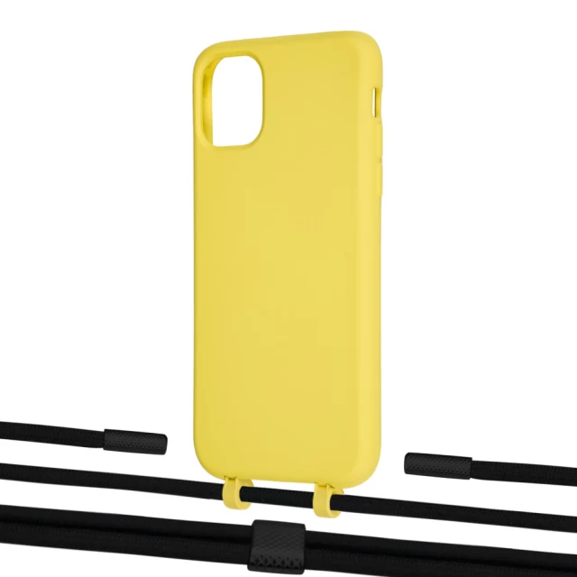 Чехол Upex Alter Eyelets for iPhone 11 Daffodil with Twine Black  and Fausset Matte Black (UP106588)