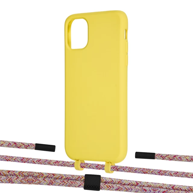 Чехол Upex Alter Eyelets for iPhone 11 Daffodil with Twine Mulberry and Fausset Matte Black (UP106598)