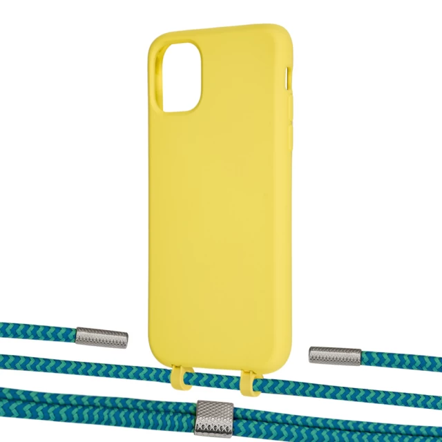 Чохол Upex Alter Eyelets for iPhone 11 Daffodil with Twine Cyan and Fausset Silver (UP106616)