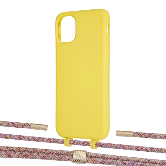 Чохол Upex Alter Eyelets for iPhone 11 Daffodil with Twine Mulberry and Fausset Gold (UP106632)