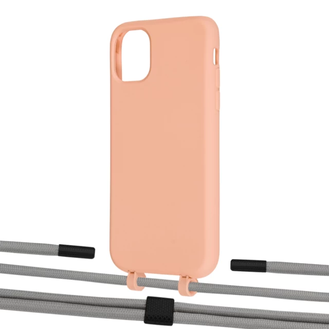 Чехол Upex Alter Eyelets for iPhone 11 Tangerine with Twine Gray and Fausset Matte Black (UP106647)