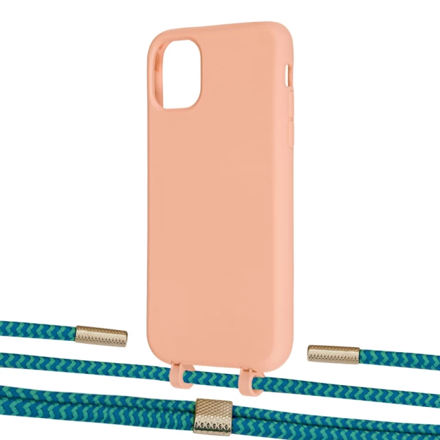 Чохол Upex Alter Eyelets for iPhone 11 Tangerine with Twine Cyan and Fausset Gold (UP106684)