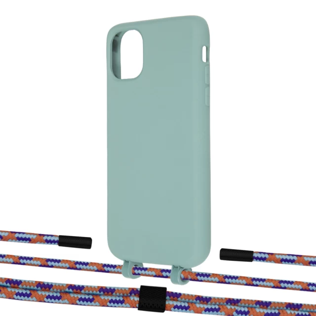 Чохол Upex Alter Eyelets for iPhone 11 Basil with Twine Blue Sunset and Fausset Matte Black (UP106703)