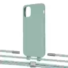 Чохол Upex Alter Eyelets for iPhone 11 Basil with Twine Turquoise and Fausset Silver (UP106721)