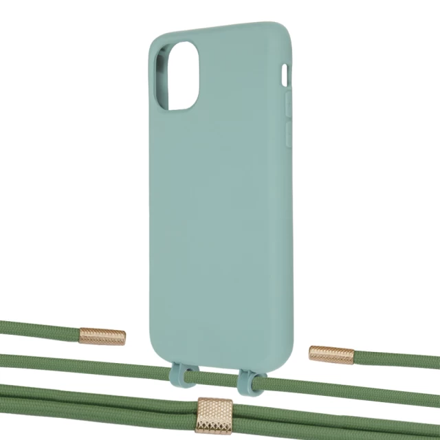 Чохол Upex Alter Eyelets for iPhone 11 Basil with Twine Mint and Fausset Gold (UP106733)