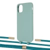 Чехол Upex Alter Eyelets for iPhone 11 Basil with Twine Cyan and Fausset Gold (UP106735)