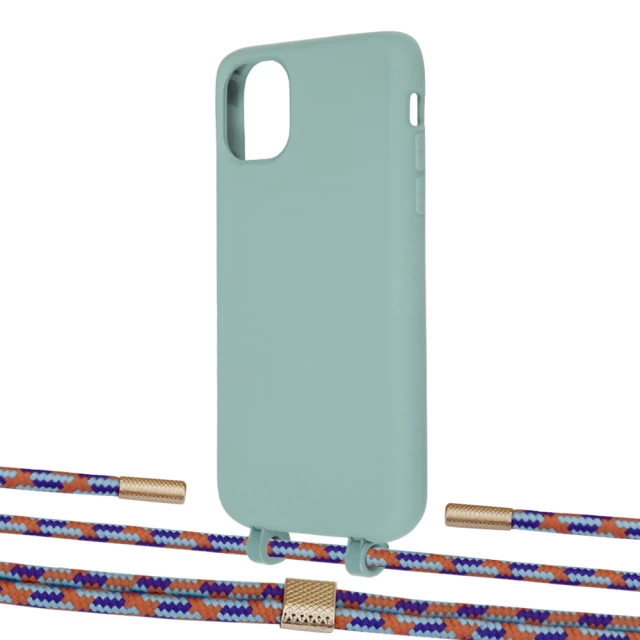 Чохол Upex Alter Eyelets for iPhone 11 Basil with Twine Blue Sunset and Fausset Gold (UP106737)