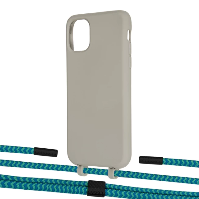 Чохол Upex Alter Eyelets for iPhone 11 Anchor with Twine Cyan and Fausset Matte Black (UP106752)