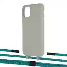 Чехол Upex Alter Eyelets for iPhone 11 Anchor with Twine Cyan and Fausset Matte Black (UP106752)