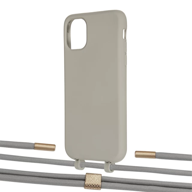 Чохол Upex Alter Eyelets for iPhone 11 Anchor with Twine Gray and Fausset Gold (UP106783)