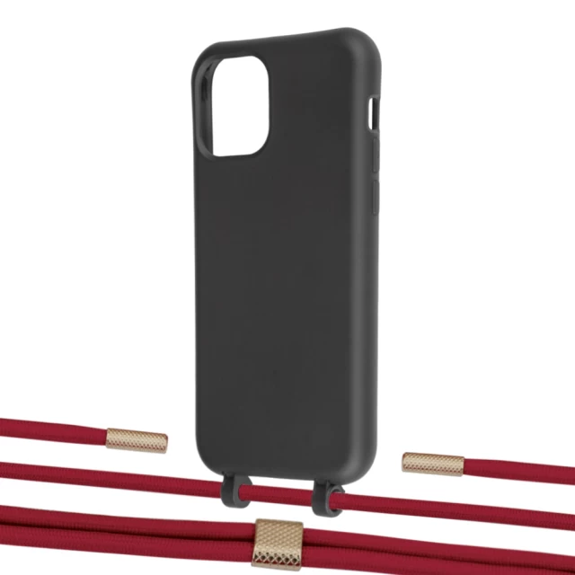 Чохол Upex Alter Eyelets for iPhone 11 Pro Onyx with Twine Red and Fausset Gold (UP106830)