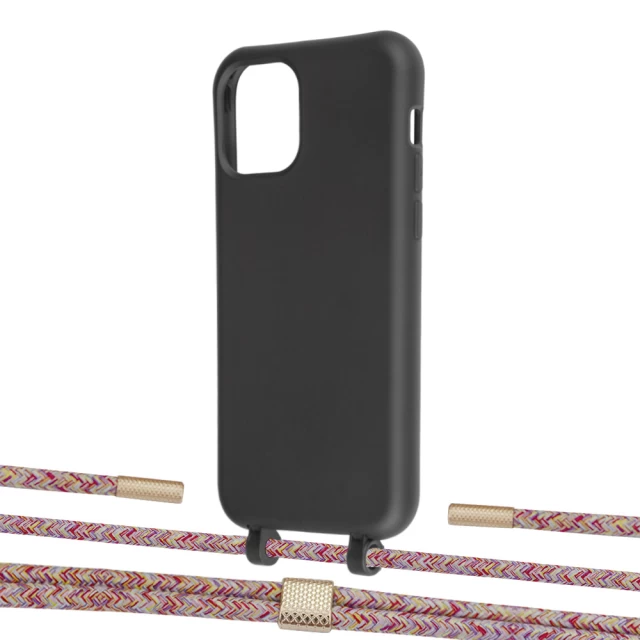 Чохол Upex Alter Eyelets for iPhone 11 Pro Onyx with Twine Mulberry and Fausset Gold (UP106836)