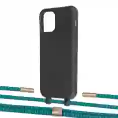 Чехол Upex Alter Eyelets for iPhone 11 Pro Onyx with Twine Cyan and Fausset Gold (UP106837)