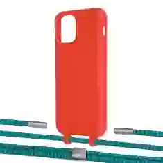 Чехол Upex Alter Eyelets for iPhone 11 Pro Red with Twine Cyan and Fausset Silver (UP106871)