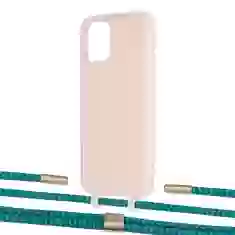 Чехол Upex Alter Eyelets for iPhone 11 Pro Crepe with Twine Cyan and Fausset Gold (UP106939)