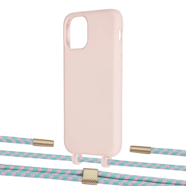 Чохол Upex Alter Eyelets for iPhone 11 Pro Crepe with Twine Turquoise and Fausset Gold (UP106942)