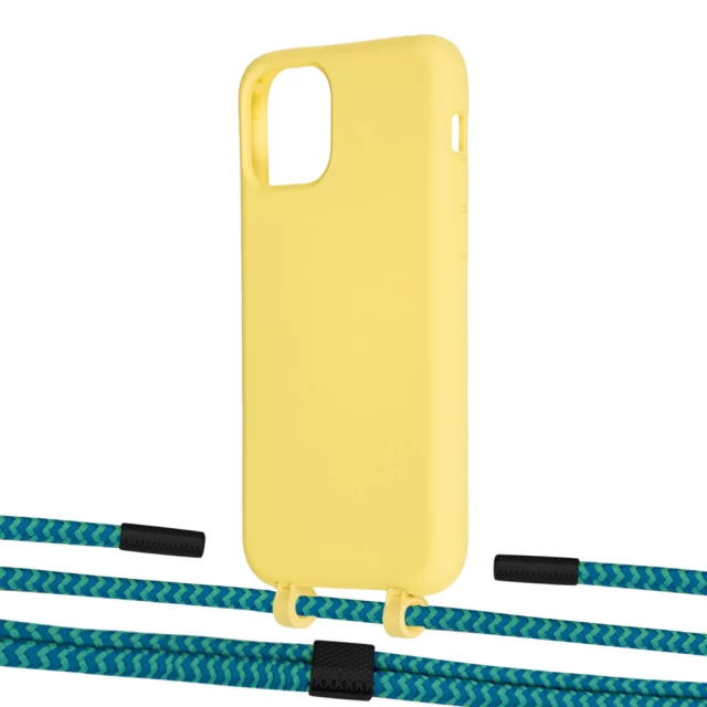 Чохол Upex Alter Eyelets for iPhone 11 Pro Daffodil with Twine Cyan and Fausset Matte Black (UP106956)