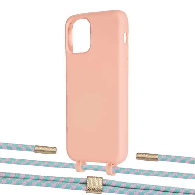 Чехол Upex Alter Eyelets for iPhone 11 Pro Tangerine with Twine Turquoise and Fausset Gold (UP107044)