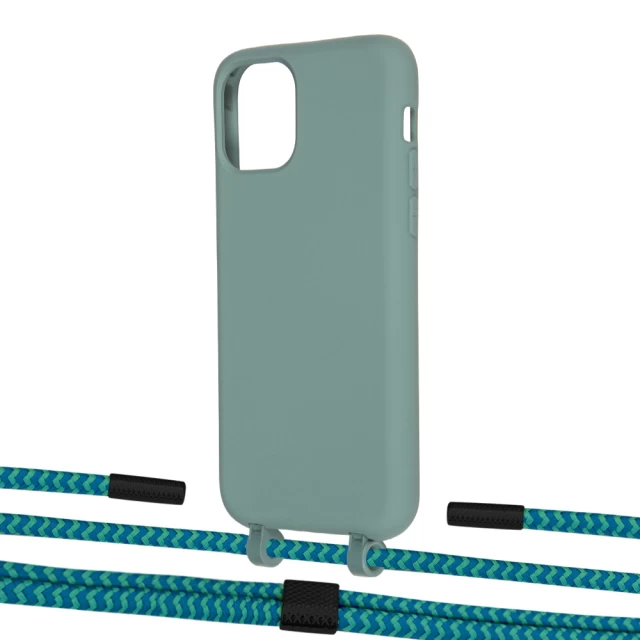 Чехол Upex Alter Eyelets for iPhone 11 Pro Basil with Twine Cyan and Fausset Matte Black (UP107058)