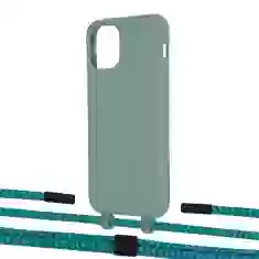 Чохол Upex Alter Eyelets for iPhone 11 Pro Basil with Twine Cyan and Fausset Matte Black (UP107058)
