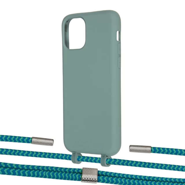 Чехол Upex Alter Eyelets for iPhone 11 Pro Basil with Twine Cyan and Fausset Silver (UP107075)