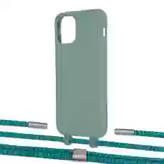 Чохол Upex Alter Eyelets for iPhone 11 Pro Basil with Twine Cyan and Fausset Silver (UP107075)