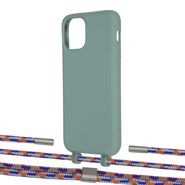 Чехол Upex Alter Eyelets for iPhone 11 Pro Basil with Twine Blue Sunset and Fausset Silver (UP107077)