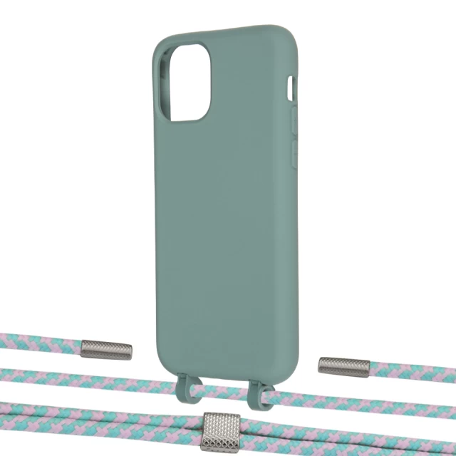 Чохол Upex Alter Eyelets for iPhone 11 Pro Basil with Twine Turquoise and Fausset Silver (UP107078)