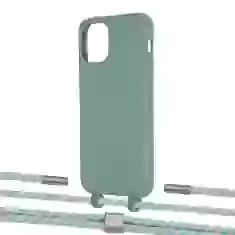 Чохол Upex Alter Eyelets for iPhone 11 Pro Basil with Twine Turquoise and Fausset Silver (UP107078)