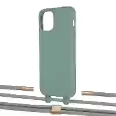 Чохол Upex Alter Eyelets for iPhone 11 Pro Basil with Twine Gray and Fausset Gold (UP107089)
