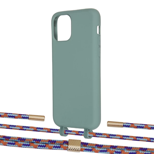 Чехол Upex Alter Eyelets for iPhone 11 Pro Basil with Twine Blue Sunset and Fausset Gold (UP107094)