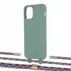 Чохол Upex Alter Eyelets for iPhone 11 Pro Basil with Twine Blue Sunset and Fausset Gold (UP107094)
