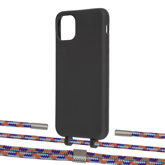 Чехол Upex Alter Eyelets for iPhone 11 Pro Max Onyx with Twine Blue Sunset and Fausset Silver (UP107179)