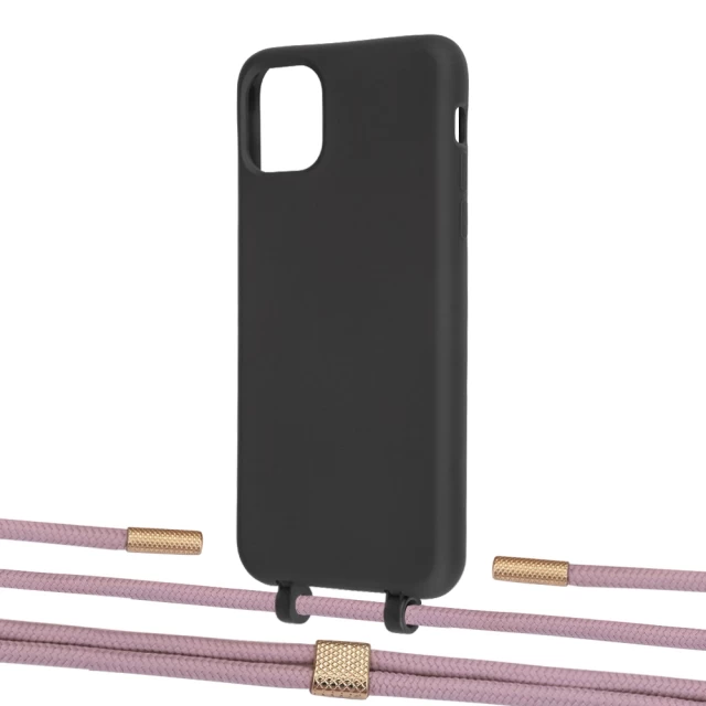 Чохол Upex Alter Eyelets for iPhone 11 Pro Max Onyx with Twine Rose Gold and Fausset Gold (UP107185)