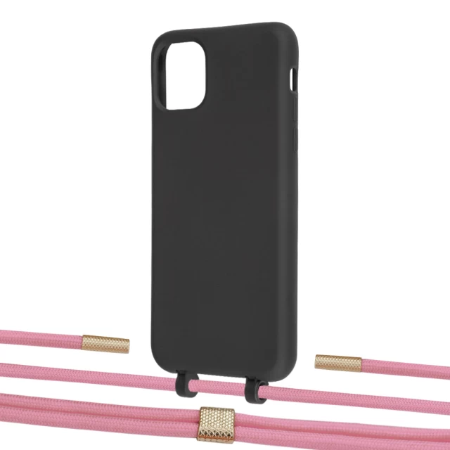 Чехол Upex Alter Eyelets for iPhone 11 Pro Max Onyx with Twine Coral and Fausset Gold (UP107186)