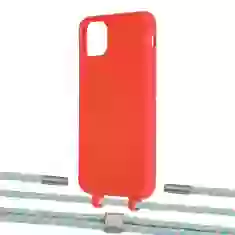 Чохол Upex Alter Eyelets for iPhone 11 Pro Max Red with Twine Turquoise and Fausset Silver (UP107231)