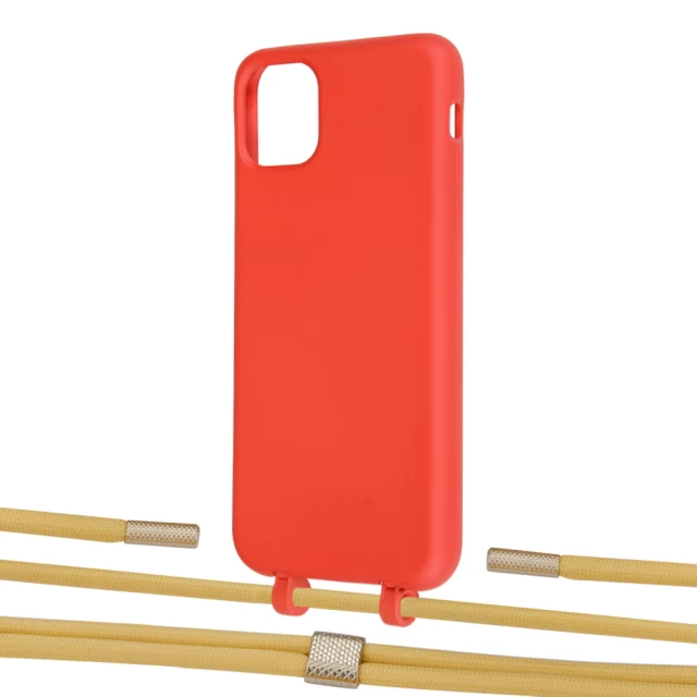 Чохол Upex Alter Eyelets for iPhone 11 Pro Max Red with Twine Sunflower and Fausset Gold (UP107240)