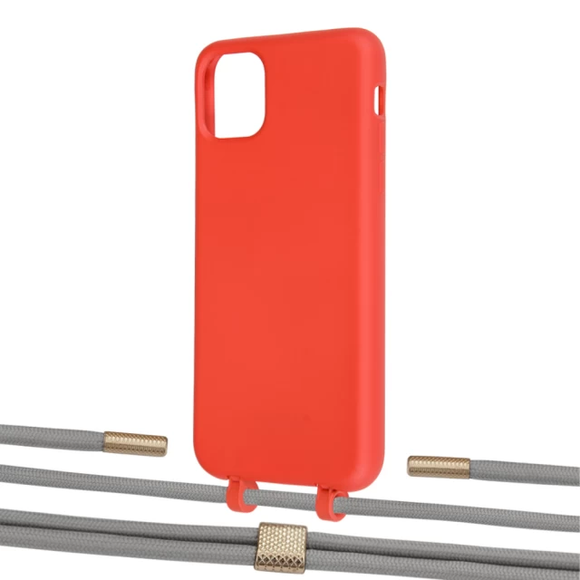 Чохол Upex Alter Eyelets for iPhone 11 Pro Max Red with Twine Gray and Fausset Gold (UP107242)