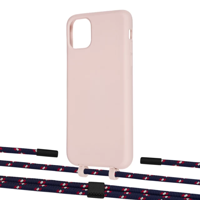 Чехол Upex Alter Eyelets for iPhone 11 Pro Max Crepe with Twine Blue Marine and Fausset Matte Black (UP107266)