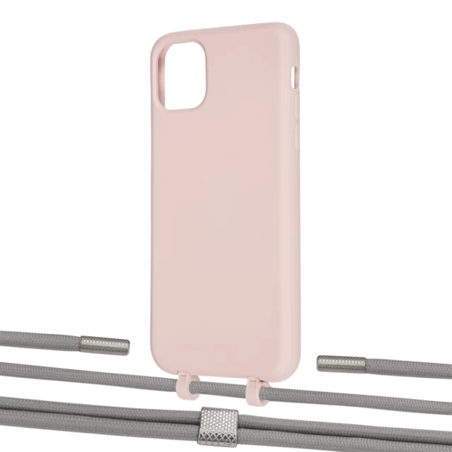 Чехол Upex Alter Eyelets for iPhone 11 Pro Max Crepe with Twine Gray and Fausset Silver (UP107276)