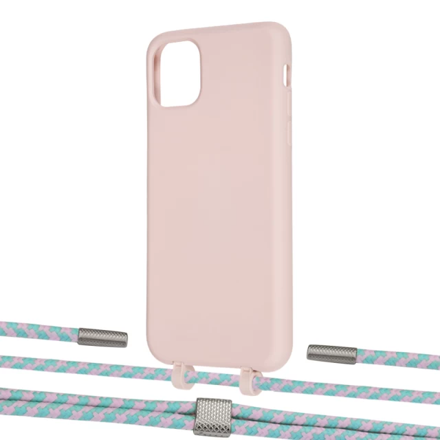 Чохол Upex Alter Eyelets for iPhone 11 Pro Max Crepe with Twine Turquoise and Fausset Silver (UP107282)
