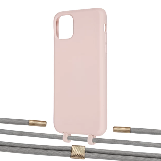 Чехол Upex Alter Eyelets for iPhone 11 Pro Max Crepe with Twine Gray and Fausset Gold (UP107293)