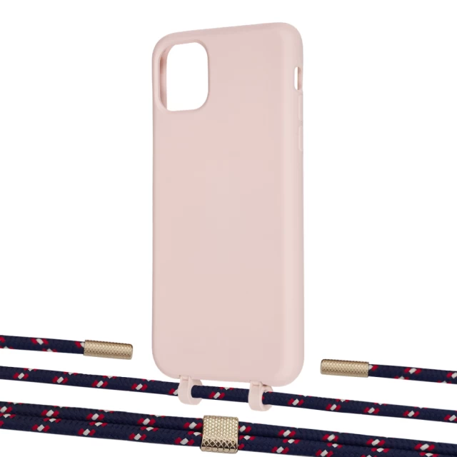 Чехол Upex Alter Eyelets for iPhone 11 Pro Max Crepe with Twine Blue Marine and Fausset Gold (UP107300)