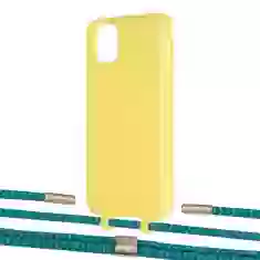 Чехол Upex Alter Eyelets for iPhone 11 Pro Max Daffodil with Twine Cyan and Fausset Gold (UP107347)