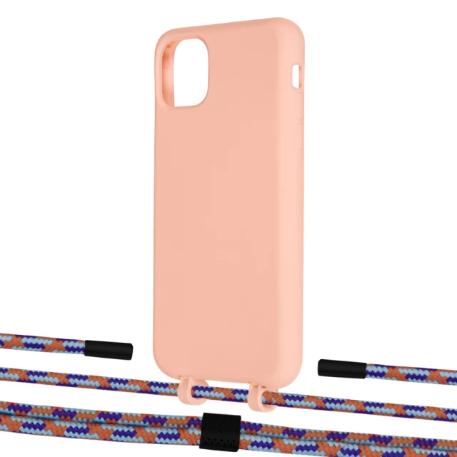 Чехол Upex Alter Eyelets for iPhone 11 Pro Max Tangerine with Twine Blue Sunset and Fausset Matte Black (UP107366)