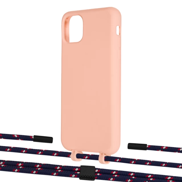 Чехол Upex Alter Eyelets for iPhone 11 Pro Max Tangerine with Twine Blue Marine and Fausset Matte Black (UP107368)