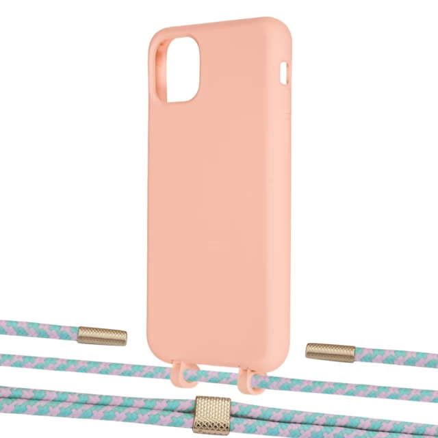 Чохол Upex Alter Eyelets for iPhone 11 Pro Max Tangerine with Twine Turquoise and Fausset Gold (UP107401)