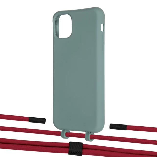 Чохол Upex Alter Eyelets for iPhone 11 Pro Max Basil with Twine Red and Fausset Matte Black (UP107408)